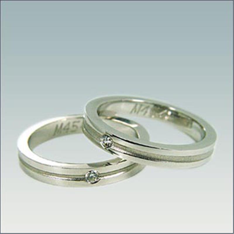 Poročni prstan iz belega zlata M 454