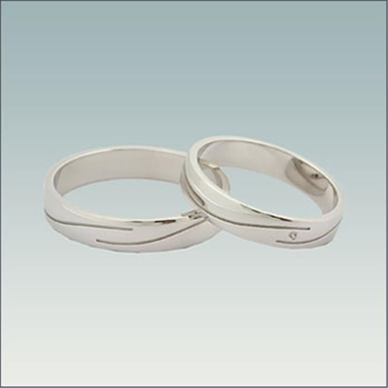 Poročni prstan iz belega zlata M 834