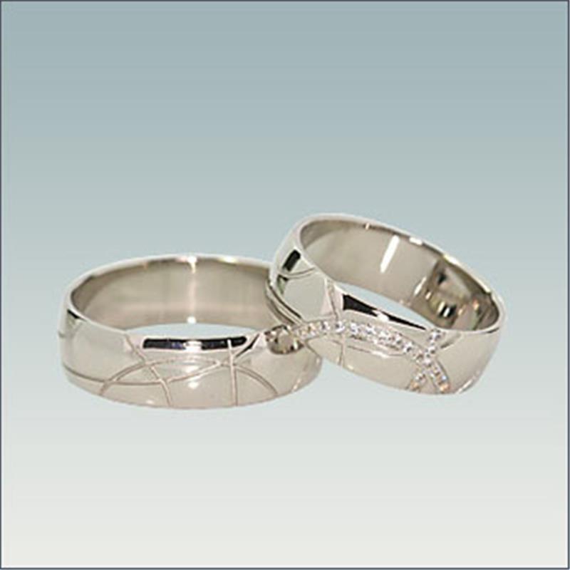 Poročni prstan iz belega zlata M 850