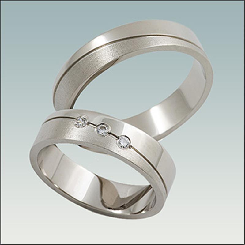 Poročni prstan iz belega zlata PB11