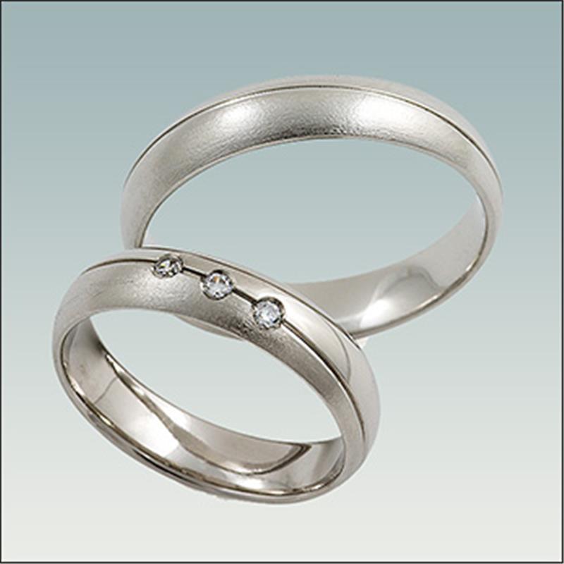 Poročni prstan iz belega zlata PB12