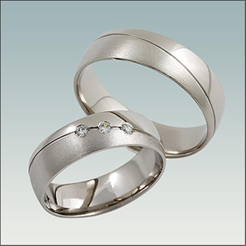 Poročni prstan iz belega zlata PB13