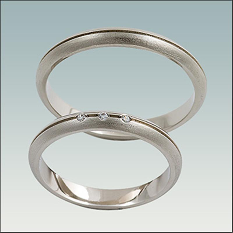 Poročni prstan iz belega zlata PB14