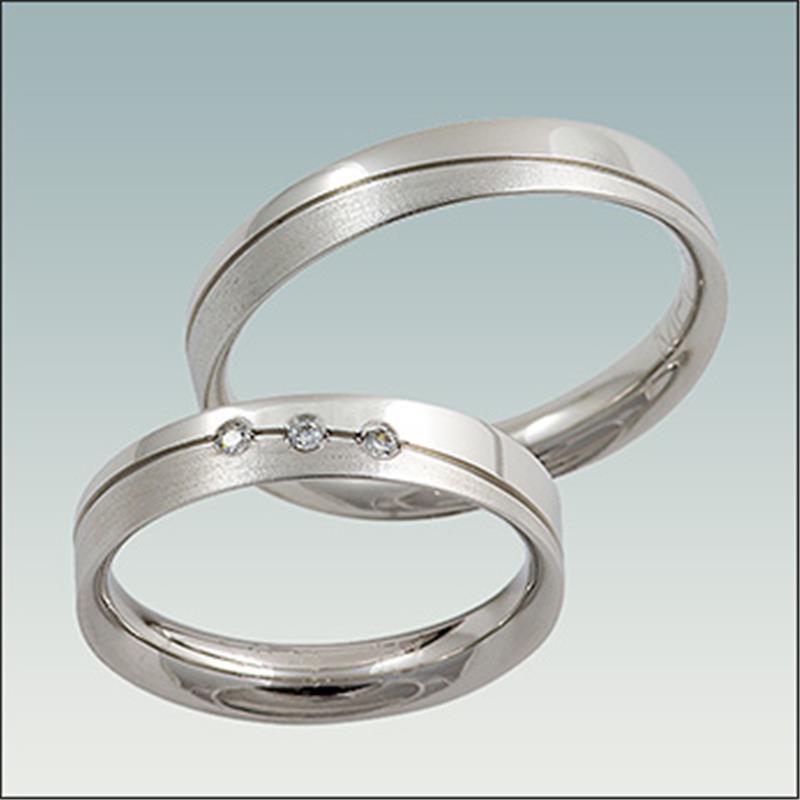 Poročni prstan iz belega zlata PB15