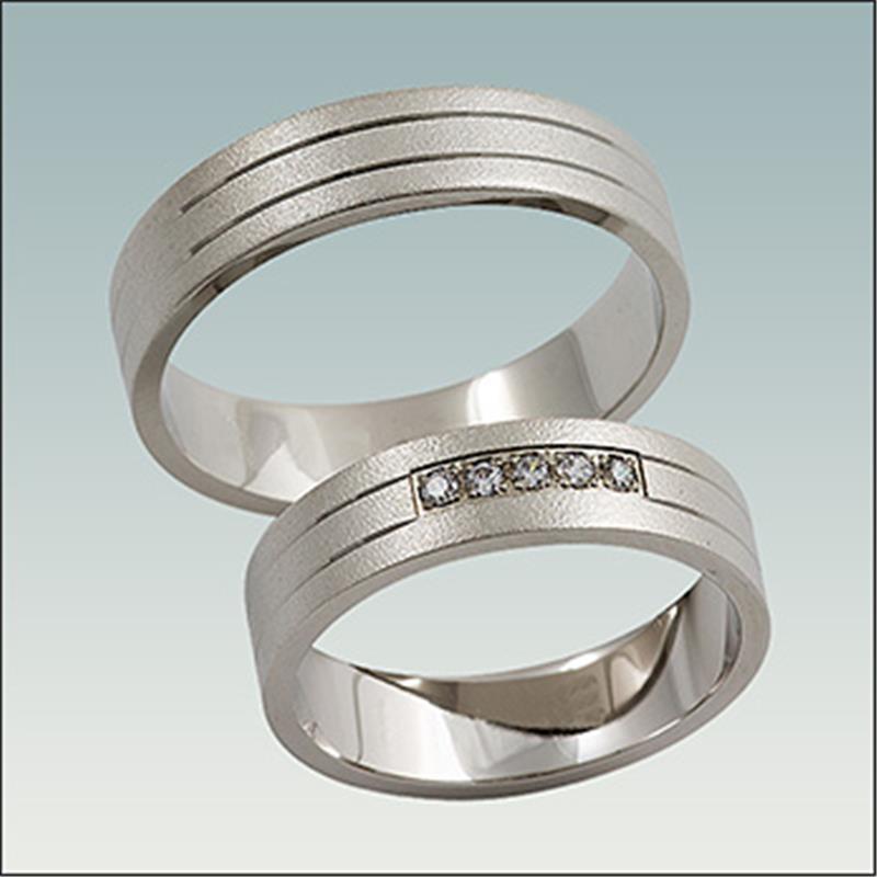 Poročni prstan iz belega zlata PB16