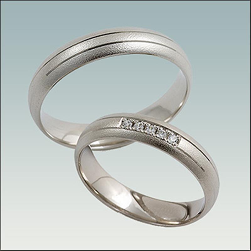 Poročni prstan iz belega zlata PB17
