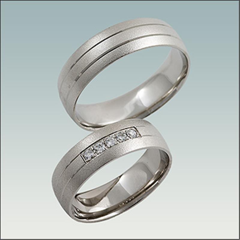 Poročni prstan iz belega zlata PB18