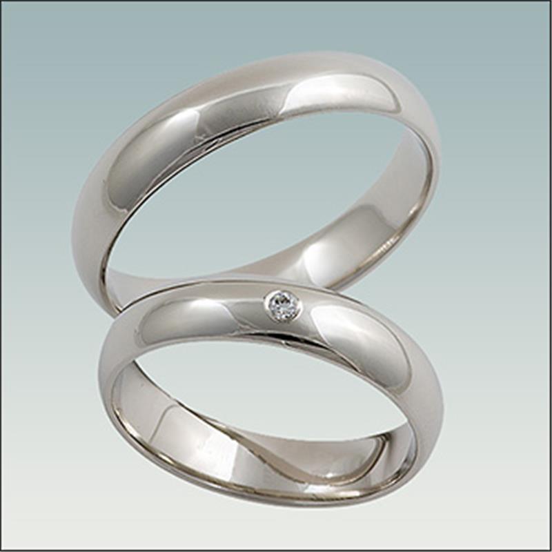 Poročni prstan iz belega zlata PB2