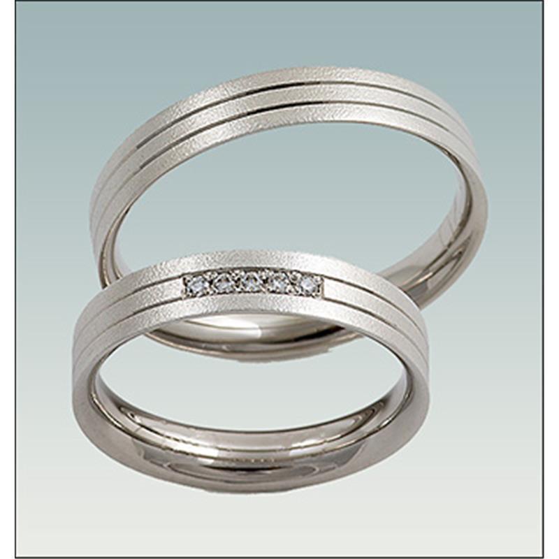 Poročni prstan iz belega zlata PB20