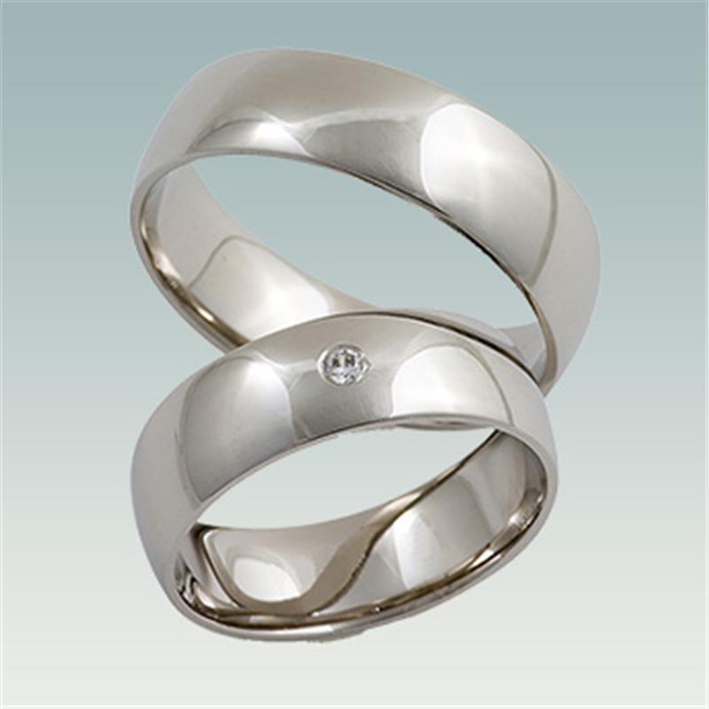 Poročni prstan iz belega zlata PB3