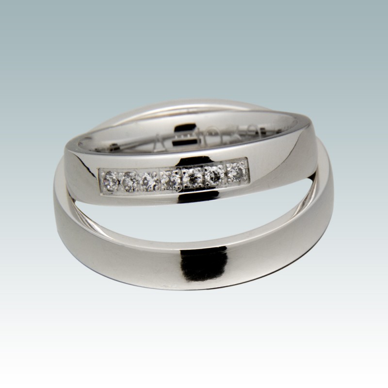 Poročni prstan iz belega zlata A 1030