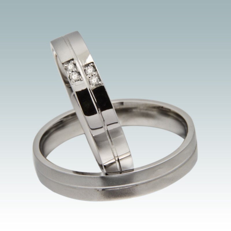 Poročni prstan iz belega zlata B12
