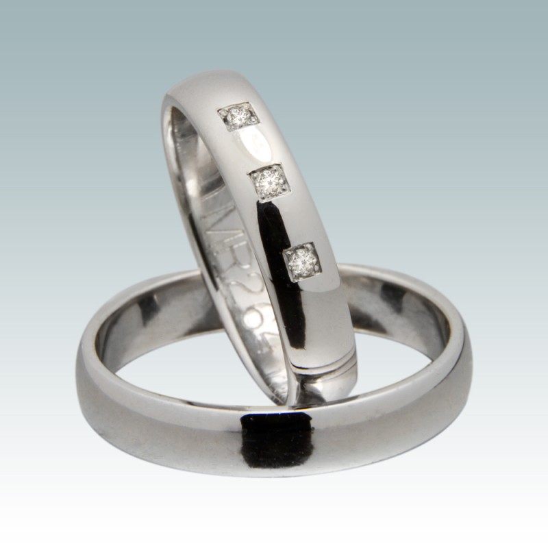Poročni prstan iz belega zlata MN 264