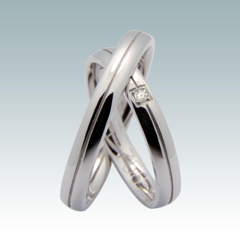 Poročni prstan iz belega zlata R 756